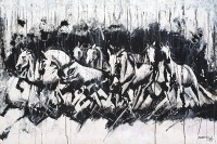 Naeem Rind, 32 x 48 Inch, Acrylic on Canvas, Horse Painting, AC-NAR-038